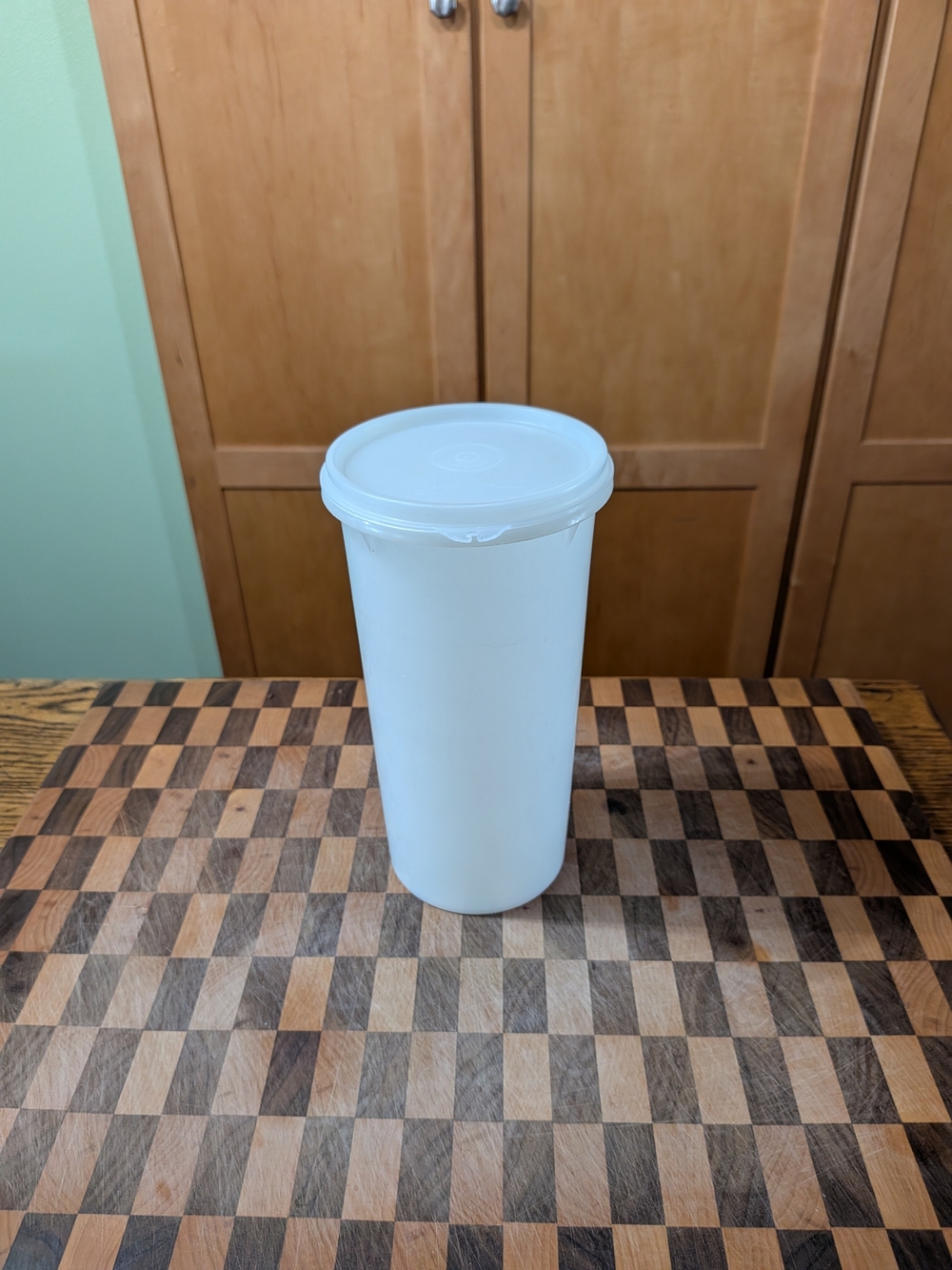 Tupperware White Tall Round Storage Container with Lid